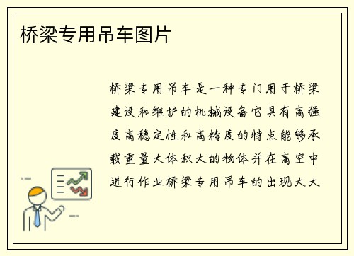 桥梁专用吊车图片